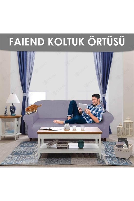 chester 3 kişilik pudra lastikli kanepe örtüsü | lastikli koltuk örtüsü | koltuk kilifi - Justyol