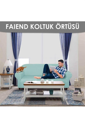 chester 3 kişilik pudra lastikli kanepe örtüsü | lastikli koltuk örtüsü | koltuk kilifi - Justyol