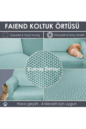 chester 3 kişilik pudra lastikli kanepe örtüsü | lastikli koltuk örtüsü | koltuk kilifi - Justyol