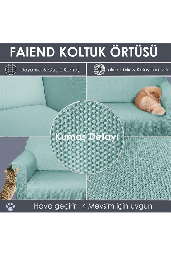 chester 3 kişilik pudra lastikli kanepe örtüsü | lastikli koltuk örtüsü | koltuk kilifi - Justyol