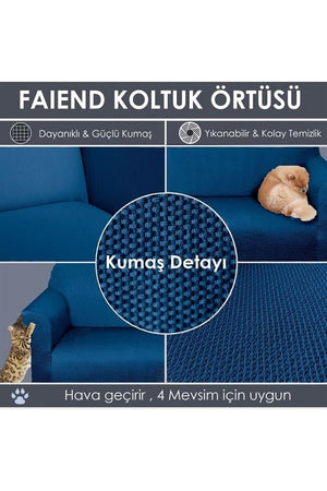 chester 3 kişilik pudra lastikli kanepe örtüsü | lastikli koltuk örtüsü | koltuk kilifi - Justyol