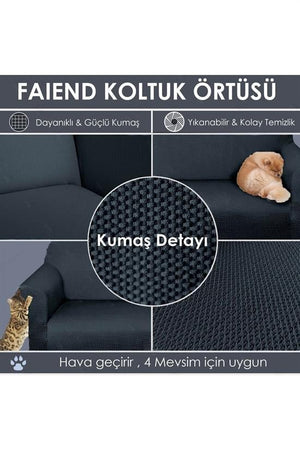 chester 3 kişilik pudra lastikli kanepe örtüsü | lastikli koltuk örtüsü | koltuk kilifi - Justyol