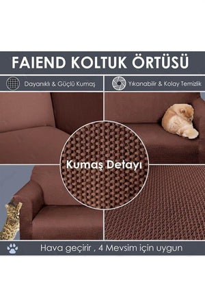 chester 3 kişilik pudra lastikli kanepe örtüsü | lastikli koltuk örtüsü | koltuk kilifi - Justyol