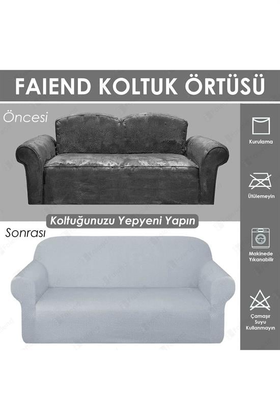chester 3 kişilik pudra lastikli kanepe örtüsü | lastikli koltuk örtüsü | koltuk kilifi - Justyol