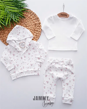 crispy floral cardigan suit - salmon - Justyol