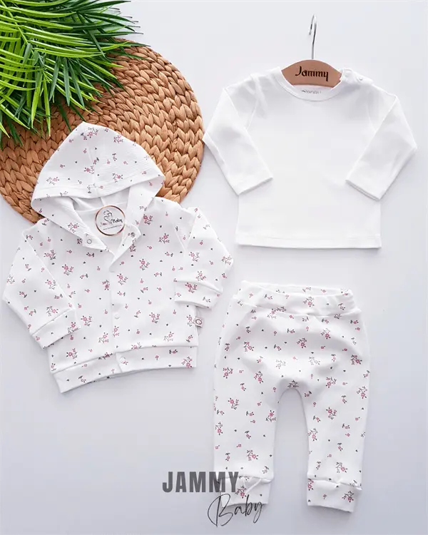 crispy floral cardigan suit - salmon - Justyol