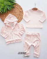 crispy floral cardigan suit - salmon - Justyol