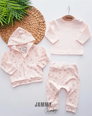 crispy floral cardigan suit - salmon - Justyol