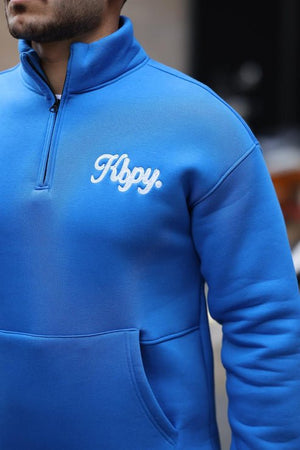 Cozy Kanguru Nakışlı Şardonlu Yarım Fermuar Sweatshirt - Justyol