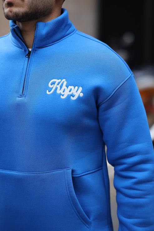 Cozy Kanguru Nakışlı Şardonlu Yarım Fermuar Sweatshirt - Justyol