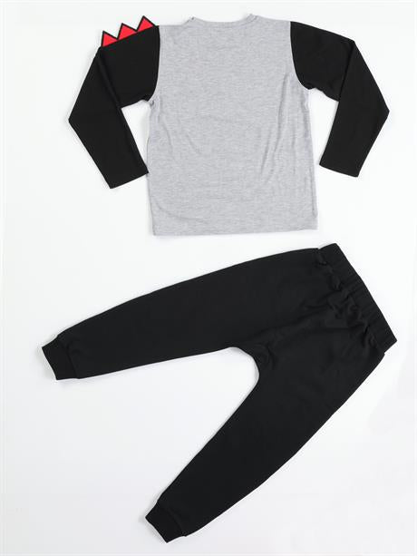 crocos siyah erkek çocuk pantolon+t-shirt takim - Justyol