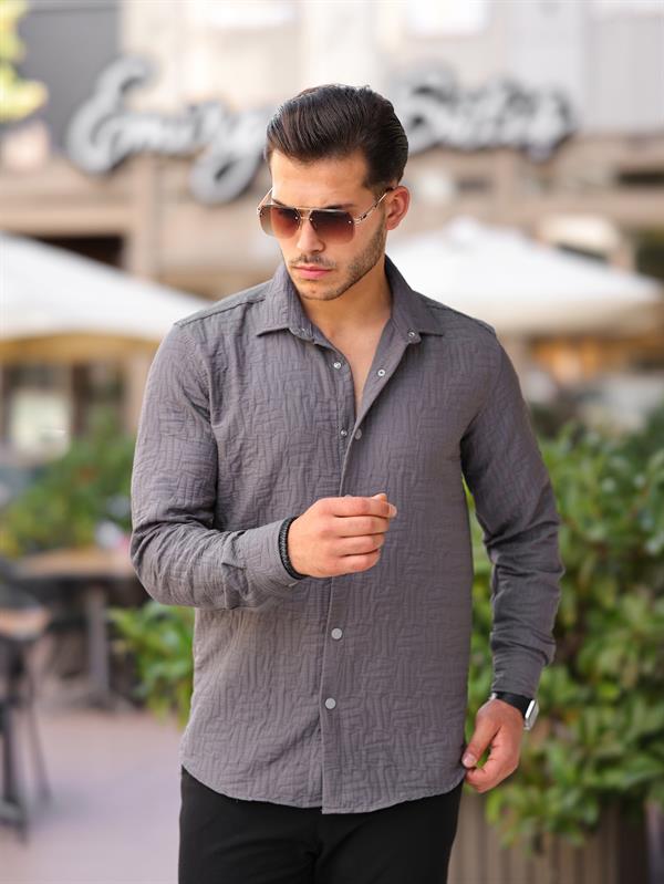 Men's Casual Shirt - Patterned with Cabotine Lines - Justyol