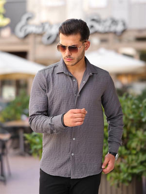 Men's Casual Shirt - Patterned with Cabotine Lines - Justyol