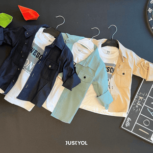 Boys' casual set - 3 pieces "shirt + trousers + t-shirt" - MNK175 - Justyol