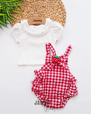 darlene strawberry romper set - Justyol