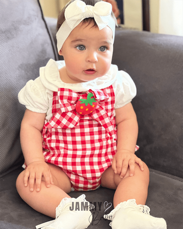 darlene strawberry romper set - Justyol