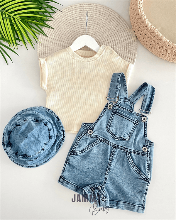 bucket hat denim overalls / body - Justyol