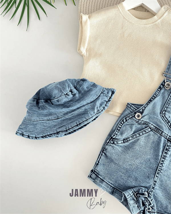 bucket hat denim overalls / body - Justyol