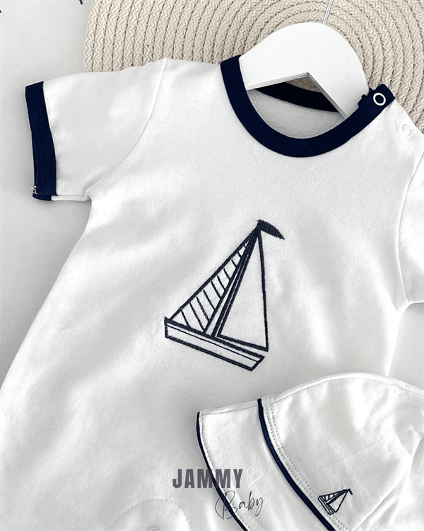 sailor hat short sleeve summer jumpsuit - Justyol