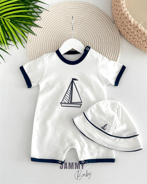 sailor hat short sleeve summer jumpsuit - Justyol