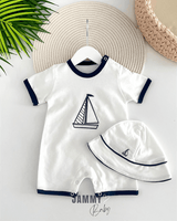 sailor hat short sleeve summer jumpsuit - Justyol