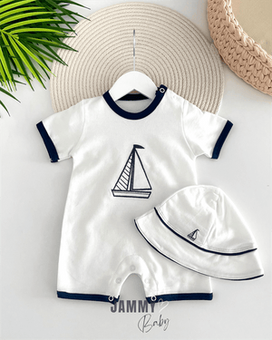 sailor hat short sleeve summer jumpsuit - Justyol