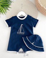 sailor hat short sleeve summer jumpsuit - Justyol
