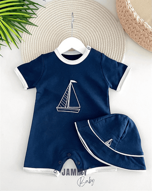 sailor hat short sleeve summer jumpsuit - Justyol