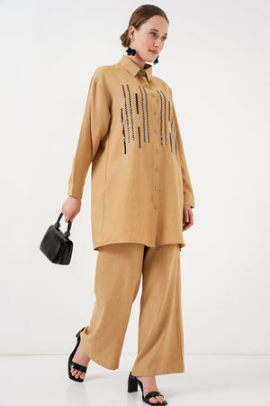 desenli tunik pantolon ikili takim 6720 - Justyol