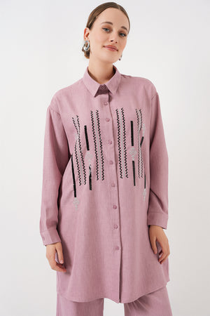 desenli tunik pantolon ikili takim 6720 - Justyol