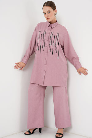 desenli tunik pantolon ikili takim 6720 - Justyol