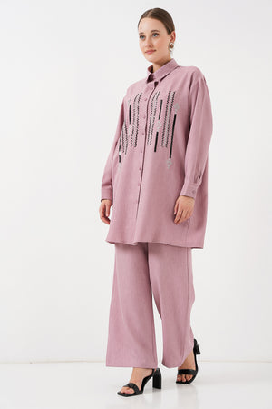 desenli tunik pantolon ikili takim 6720 - Justyol