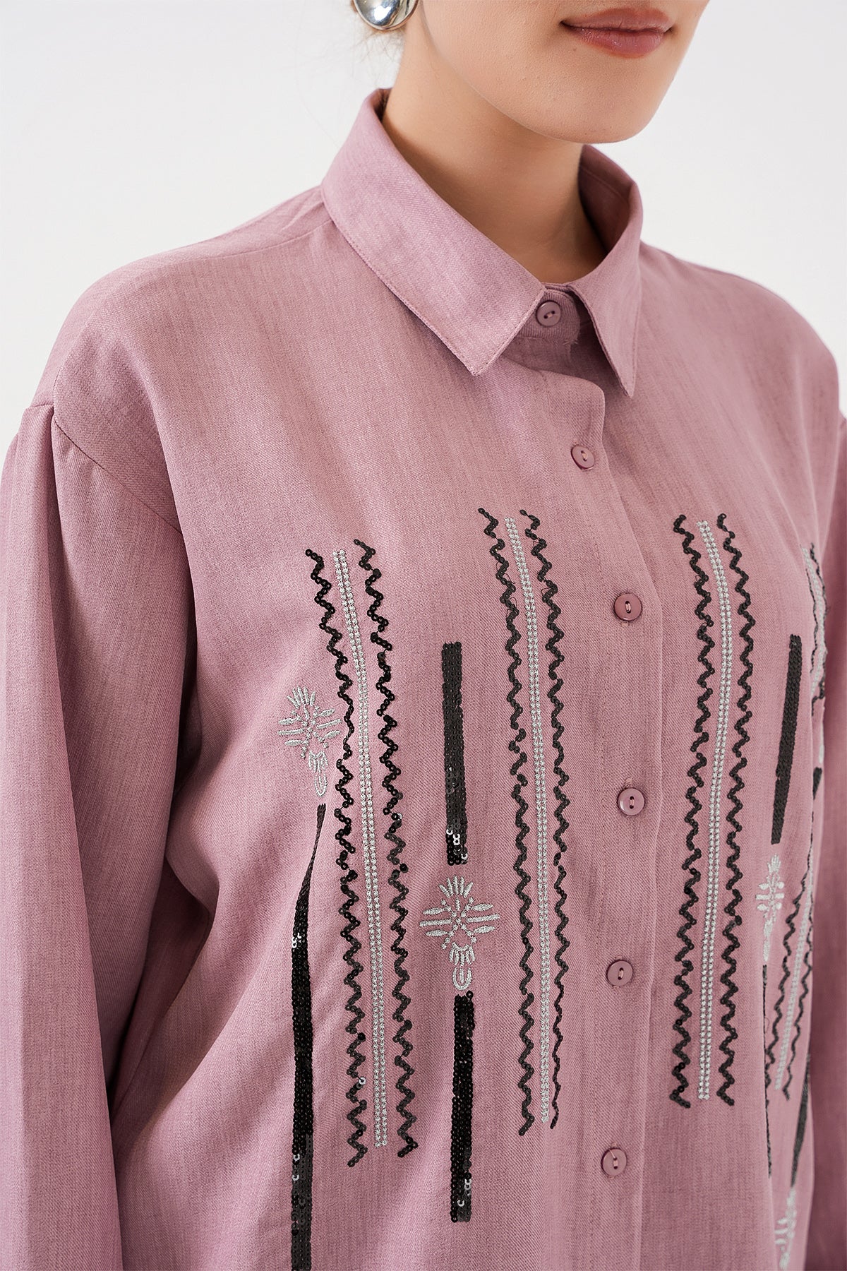 desenli tunik pantolon ikili takim 6720 - Justyol