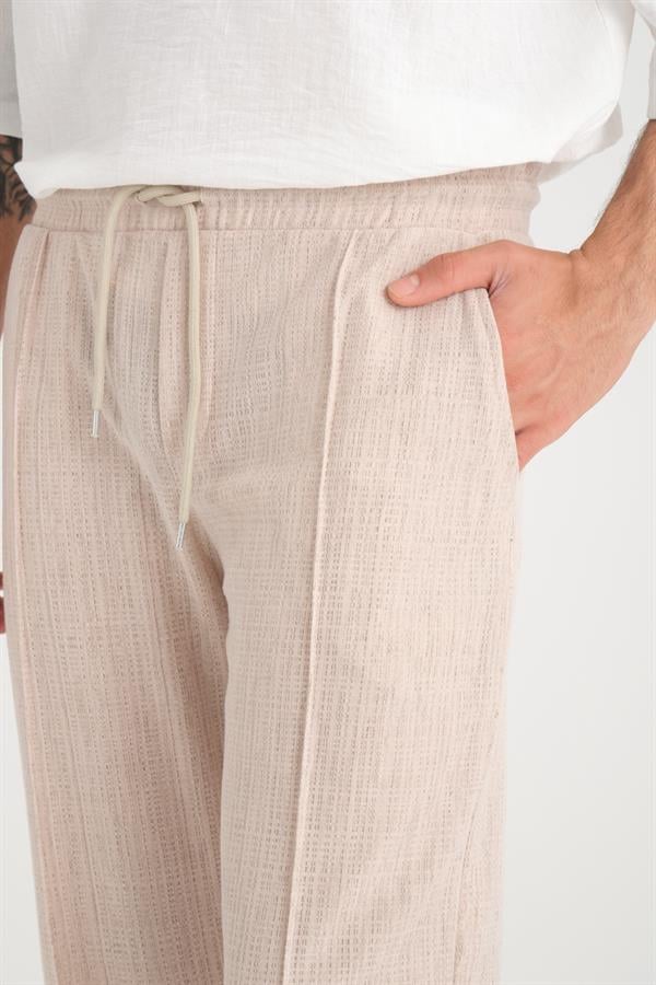 Düz Desenli Rahat Kalıp Beli Lastikli Baggy Pantol - Justyol