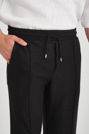 Düz Desenli Rahat Kalıp Beli Lastikli Baggy Pantol - Justyol