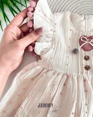 edna pompom muslin dress - Justyol
