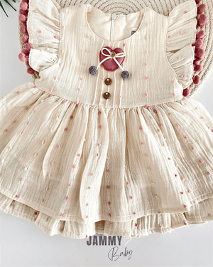 edna pompom muslin dress - Justyol
