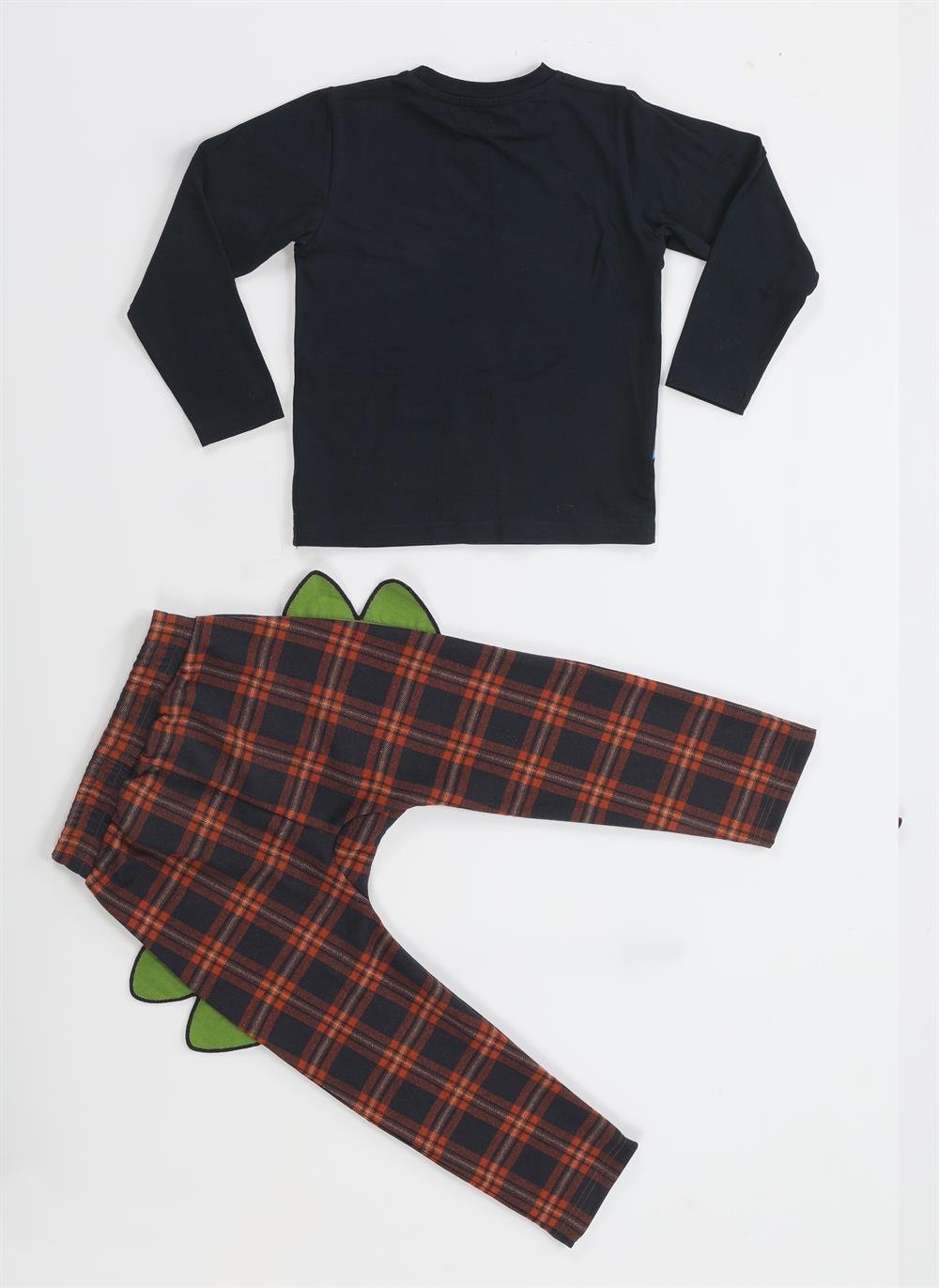 ekose muzip dino pantolon + t-shirt takim - Justyol