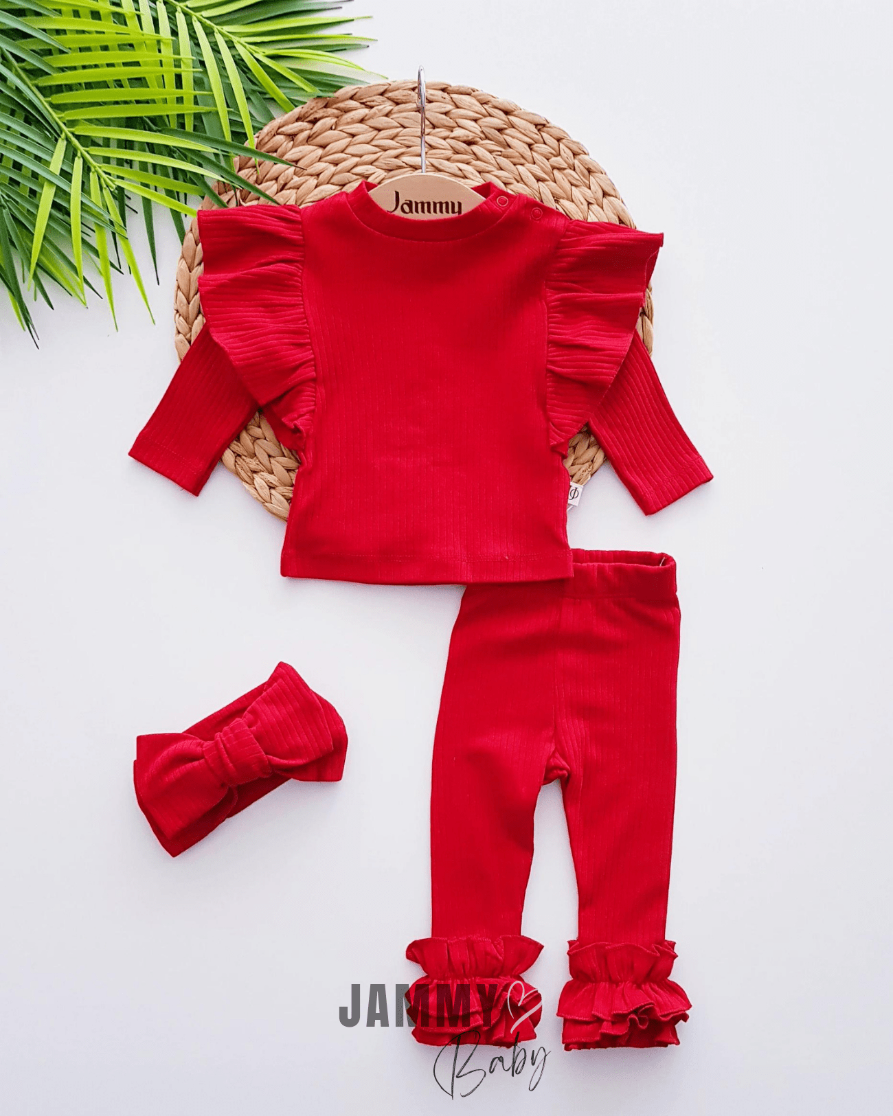 Elena Frilly XL Bandana Camisole 3 Piece Set - RED - Justyol