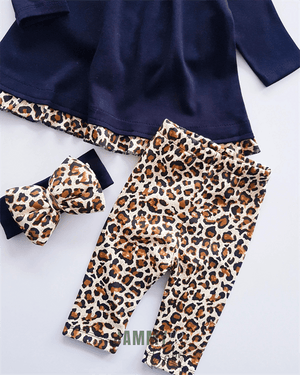 eliza leopard fluffy bandana set - Justyol