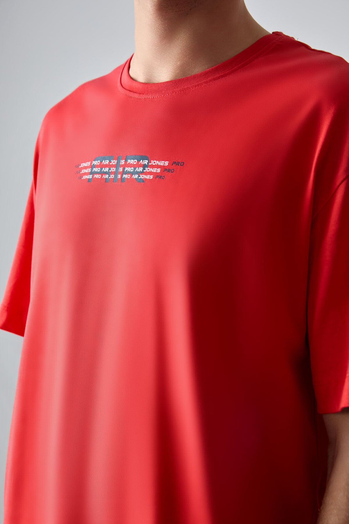 %100 pamuk kalin yumuşak dokulu oversize fit baskili erkek t-shirt - 88356 - Justyol