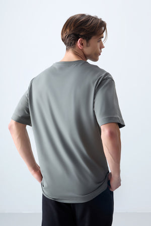 %100 pamuk kalin yumuşak dokulu oversize fit baskili erkek t-shirt - 88356 - Justyol