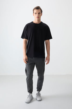 %100 pamuk kalin yumuşak dokulu oversize fit basic erkek t-shirt - 88353 - Justyol
