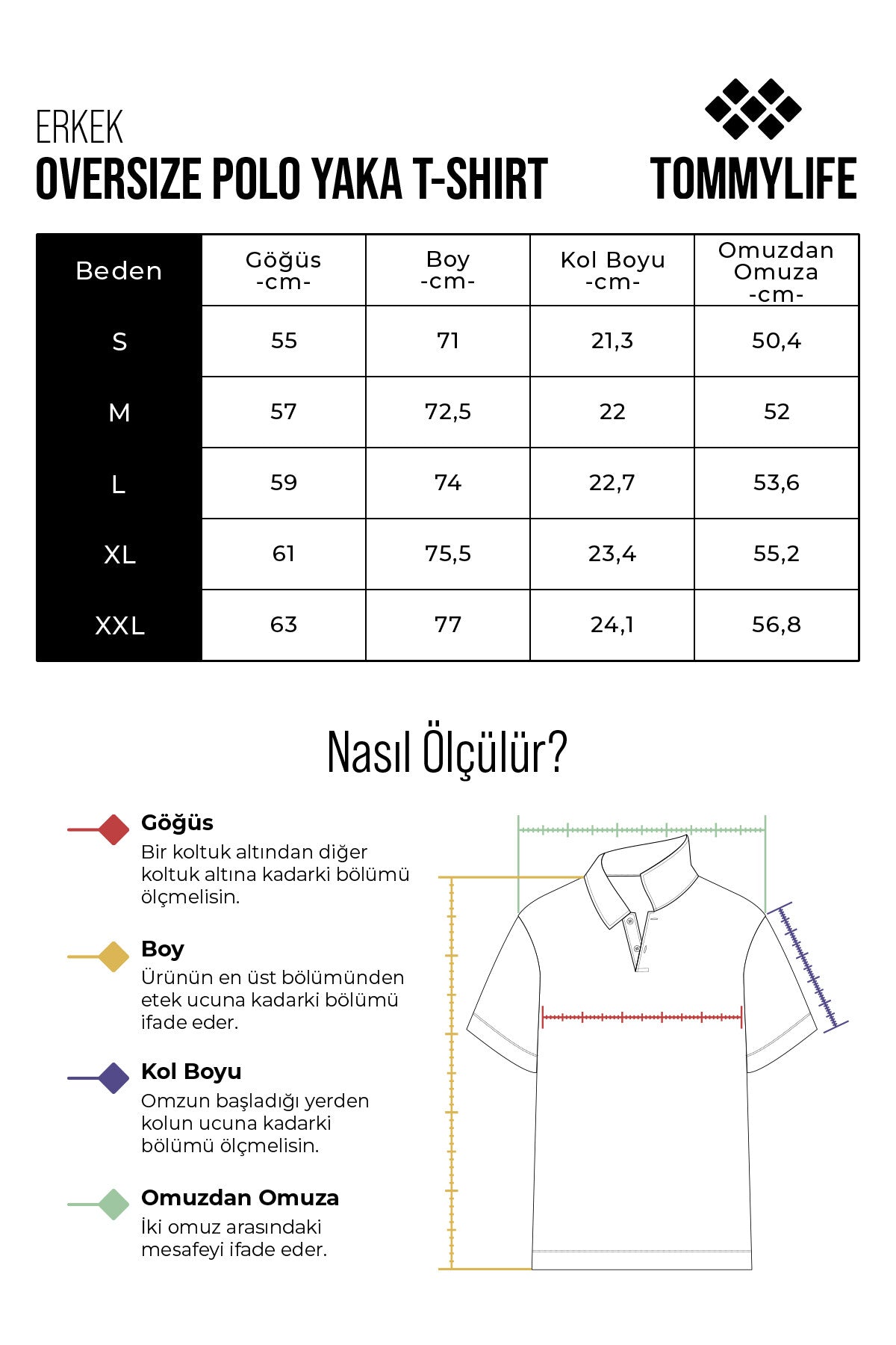 pamuklu kalin yumuşak dokulu oversize fit basic polo yaka erkek t-shirt - 88327 - Justyol