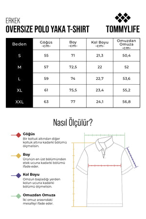 pamuklu kalin yumuşak dokulu oversize fit basic polo yaka erkek t-shirt - 88327 - Justyol