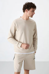 basic o yaka rahat form erkek sweatshirt - 88053 - Justyol