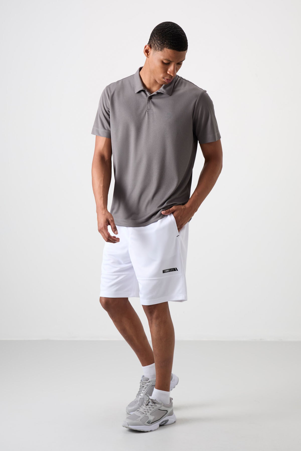 polyester kalin yumuşak comfort fit erkek şort - 81272 - Justyol