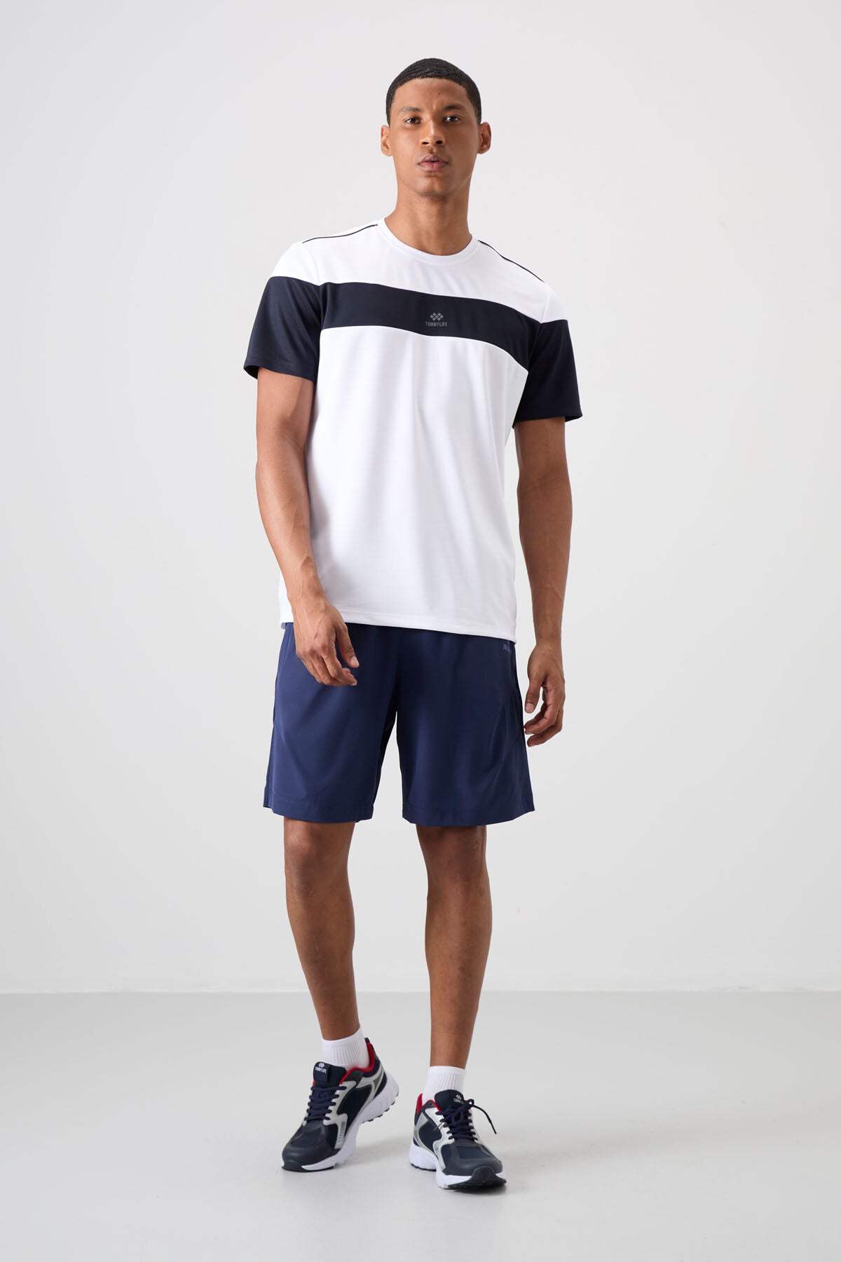 polyester nefes alan dokulu ince esnek standart fit erkek performans t-shirt - 88396 - Justyol