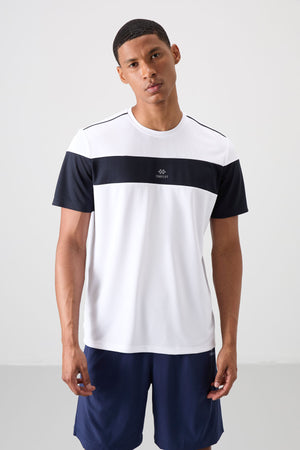 polyester nefes alan dokulu ince esnek standart fit erkek performans t-shirt - 88396 - Justyol