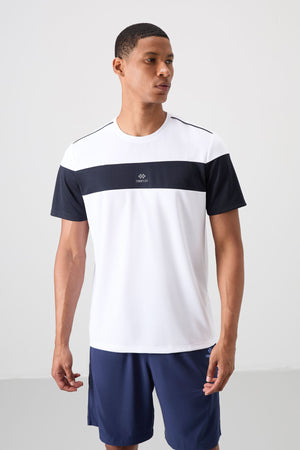 polyester nefes alan dokulu ince esnek standart fit erkek performans t-shirt - 88396 - Justyol